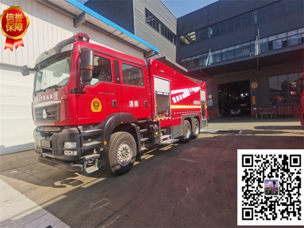 16噸水罐消防車|重汽豪沃T5G後八輪水罐泡沫消防車【國六】